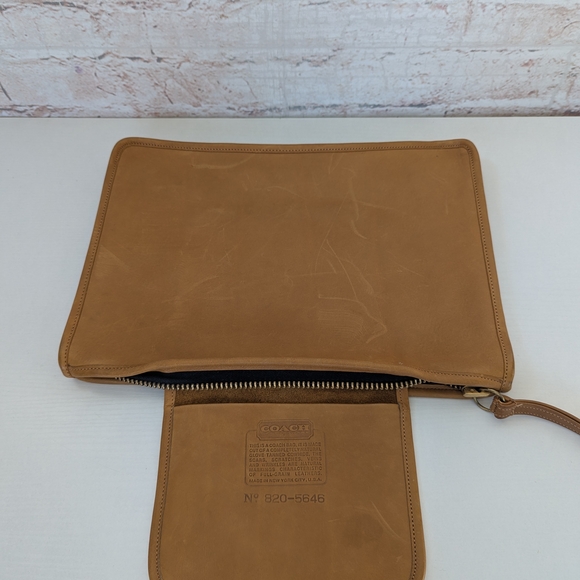 Coach New York 70s slim clutch or document portfolio in British Tan leather - Picture 7 of 11